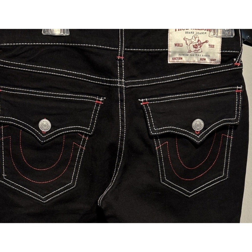 True Religion  Rocco jeans womens 29x 31.5  relaxed Skinny Dark  with Flaps